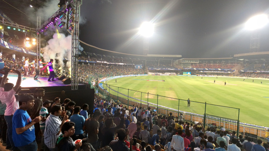Acoustic Control’s AV Rental team chosen to provide PA and Stage Lighting at M Chinnaswamy Stadium for the Champions League Twenty 20!